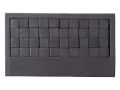 Tête de lit JENNA - 140 cm - Velours - Gris foncé><noscript><img width=