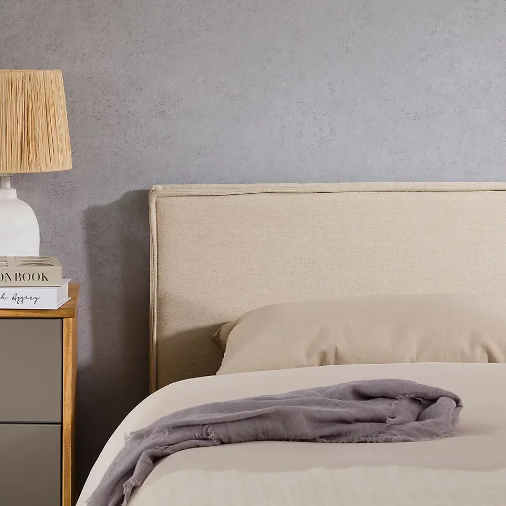 Idimex Tête de lit KLAO 160 sur pieds, en tissu - Écru* Tête De Lit