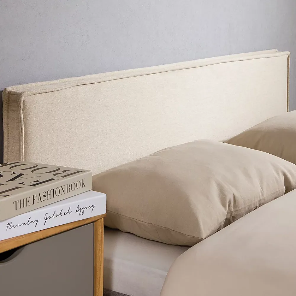 Idimex Tête de lit KLAO 160 sur pieds, en tissu - Écru* Tête De Lit
