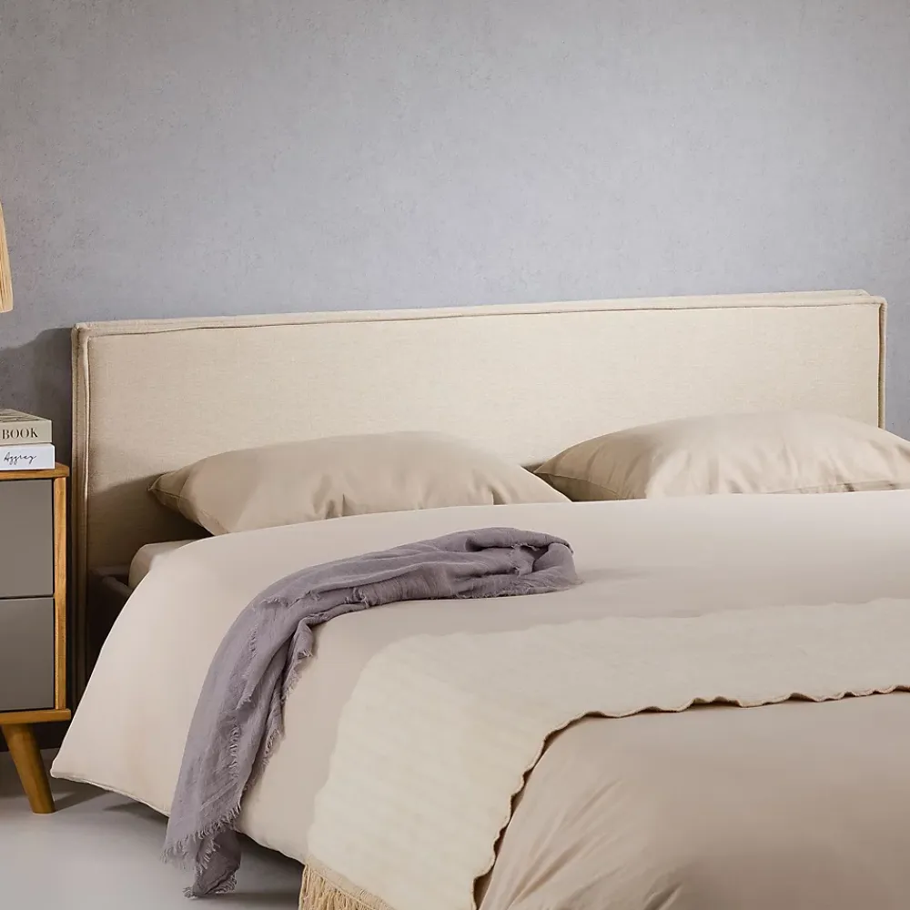 Idimex Tête de lit KLAO 160 sur pieds, en tissu - Écru* Tête De Lit