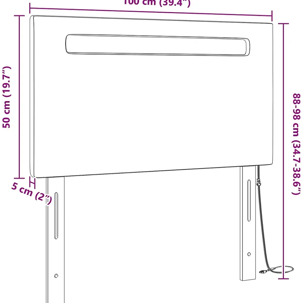 Vidaxl Tête de lit LED Blanc 100 cm Cuir synthétique* Tête De Lit