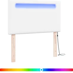 Vidaxl Tête de lit LED Blanc 100 cm Cuir synthétique* Tête De Lit