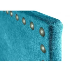 Tête de lit Lily en tissu turquoise 100><noscript><img width=