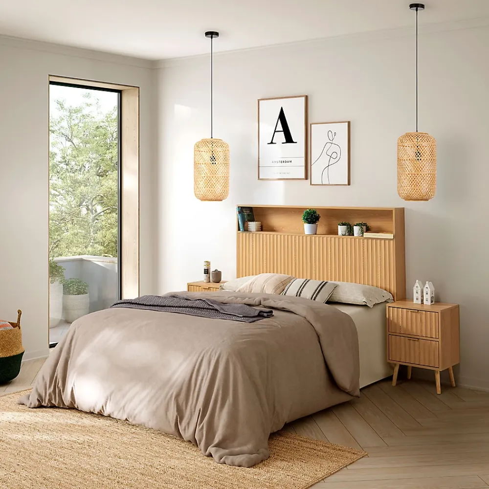 Vs Venta-Stock Tête de lit Lluvia 165 cm avec ragnament couleur Chêne* Tête De Lit