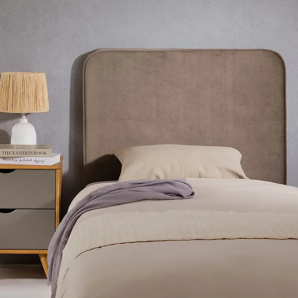 Idimex Tête de lit LUNAR 90 avec fixation murale, en tissu - Grège* Tête De Lit