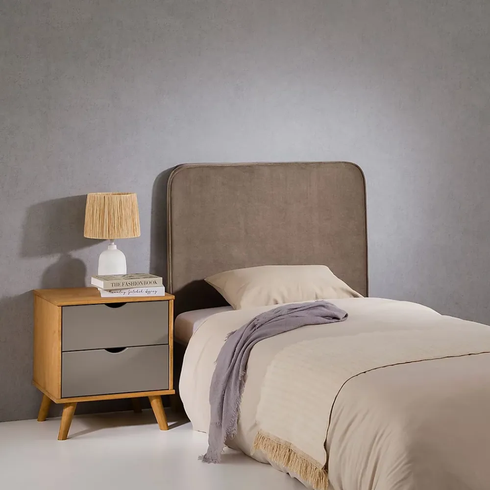 Idimex Tête de lit LUNAR 90 avec fixation murale, en tissu - Grège* Tête De Lit