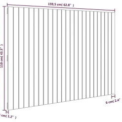 Tête de lit murale Blanc 159,5x3x110 cm Bois massif de pin><noscript><img width=