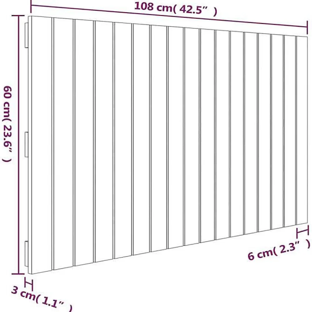 Tête de lit murale Blanc 108x3x60 cm Bois massif de pin>Vidaxl Sale