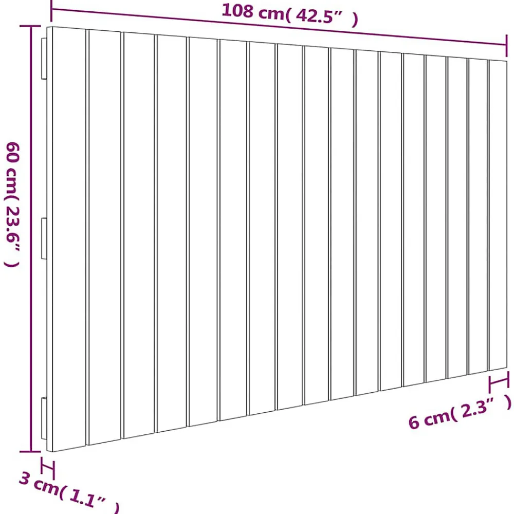 Tête de lit murale Blanc 108x3x60 cm Bois massif de pin>Vidaxl Sale