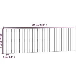 Vidaxl Tête de lit murale Gris 185x3x60 cm Bois massif de pin* Tête De Lit