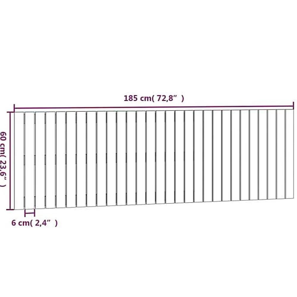 Vidaxl Tête de lit murale Gris 185x3x60 cm Bois massif de pin* Tête De Lit