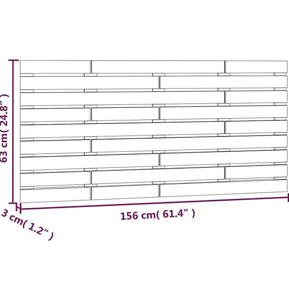 Vidaxl Tête de lit murale Gris 156x3x63 cm Bois massif de pin* Tête De Lit