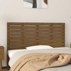 Tête de lit murale Marron miel 156x3x63 cm Bois massif de pin>Vidaxl