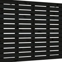 Tête de lit murale Noir 141x3x91,5 cm Bois massif de pin>Vidaxl Clearance