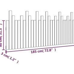 Tête de lit murale 185x3x80 cm Bois massif de pin><noscript><img width=