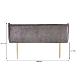 Idimex Tête de lit OVIO 160 sur pieds, en tissu - Gris* Tête De Lit