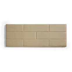 Eccox Tête de lit pour lit 90 Briques de similicuir 112 x 57 x 5 cm Rembourrage en mousse et renfort de dossier Couleur Camel Clair. ECC* Tête De Lit