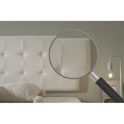 Eccox Tête de lit pour lit 160 capitone similicuir carrés 162 x 57 x 5 cm Rembourrage en mousse et renfort de dossier couleur Blanc. ECC* Tête De Lit