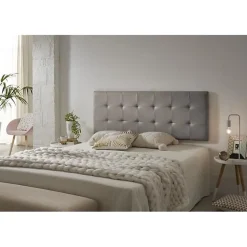 Eccox Tête de lit pour lit de 110 carrés en similicuir Capitone 112 x 57 x 5 cm Gris.* Tête De Lit