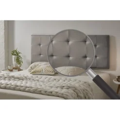 Eccox Tête de lit pour lit de 110 carrés en similicuir Capitone 112 x 57 x 5 cm Gris.* Tête De Lit