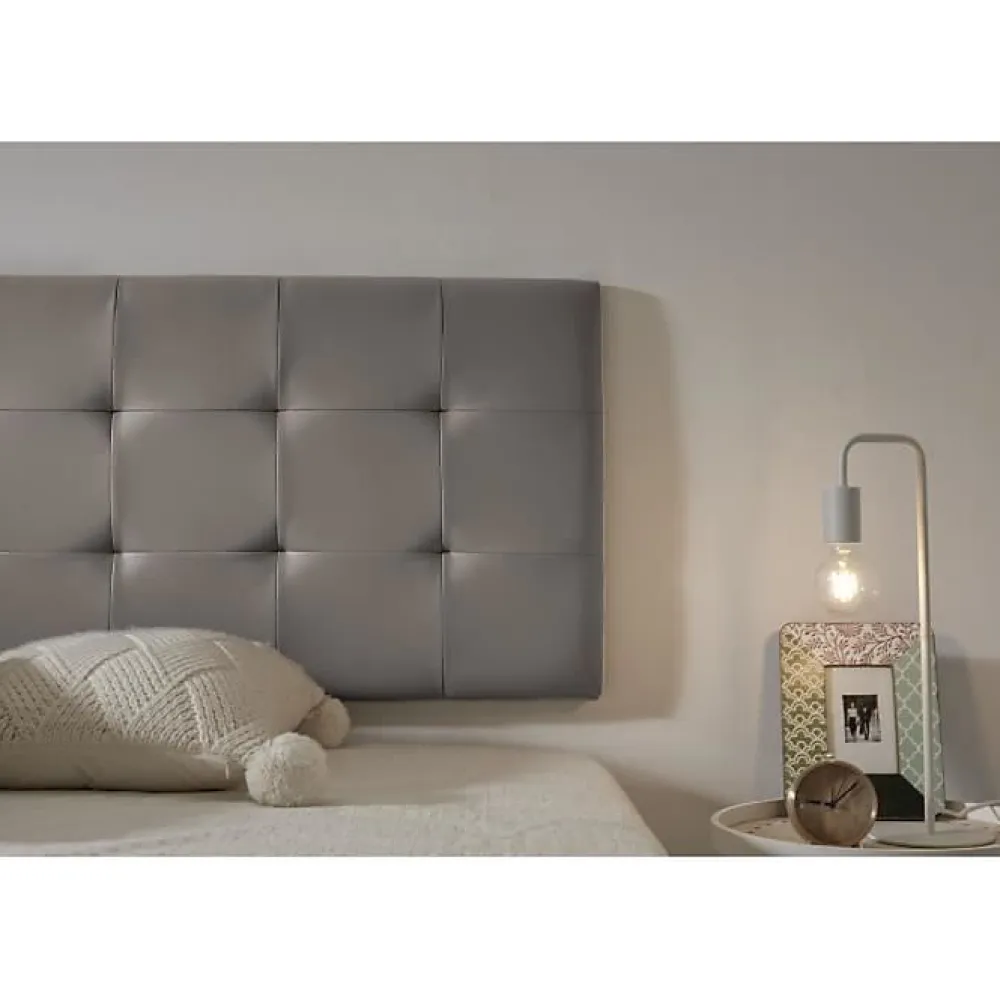 Eccox Tête de lit pour lit de 110 carrés en similicuir Capitone 112 x 57 x 5 cm Gris.* Tête De Lit