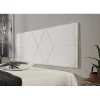 Eccox Tête de lit pour lit de 120 Deux diamants en similicuir 152 x 57 x 5 cm Rembourrage en mousse Couleur Blanc.* Tête De Lit