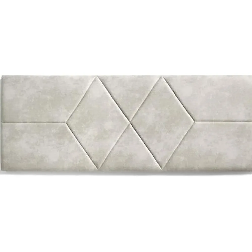 Tête de lit pour lit de 120 Deux Diamants de Tissu Anti-Tache 152 x 57 x 5 cm Couleur Blanc Gris Effet Granit.>Eccox Online