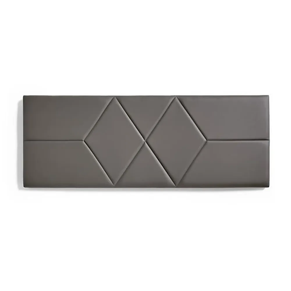 Tête de lit pour lit de 100 Deux diamants en similicuir 112 x 57 x 5 cm Rembourrage en mousse Couleur Gris.>Eccox Clearance