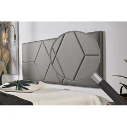 Tête de lit pour lit de 100 Deux diamants en similicuir 112 x 57 x 5 cm Rembourrage en mousse Couleur Gris.><noscript><img width=