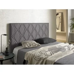 Tête de lit Rubi gris pour lit 135 en similicuir 154x115x8.><noscript><img width=