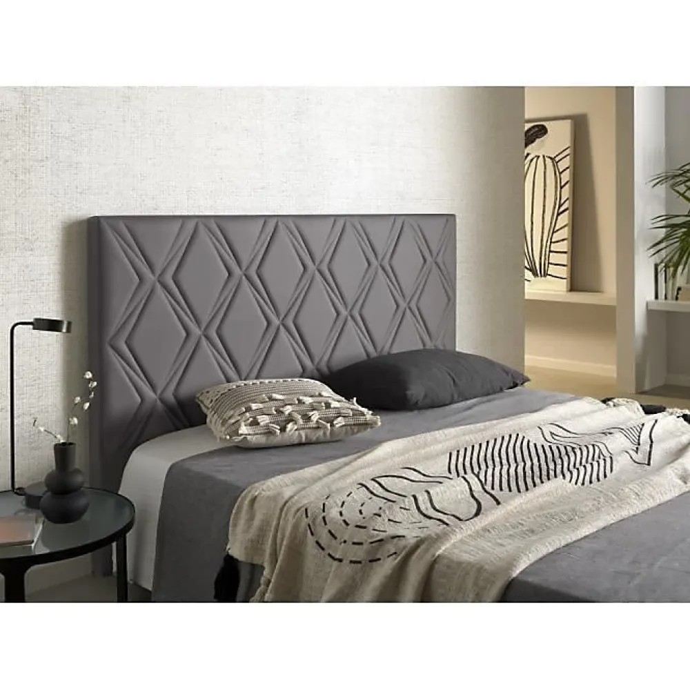 Eccox Tête de lit Rubi gris pour lit 110 en similicuir 115x115x8.* Tête De Lit