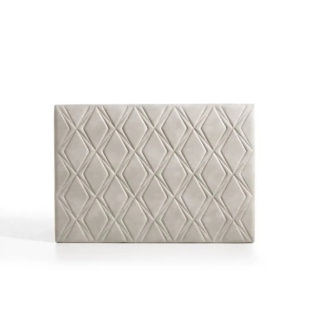 Tête de lit Rubi pour lit 105 en tissu gris blanc 115x115x8.>Eccox Online