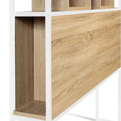 IDMarket Tête de lit sur pied DETROIT 145 cm bois et métal blanc design industriel* Tête De Lit