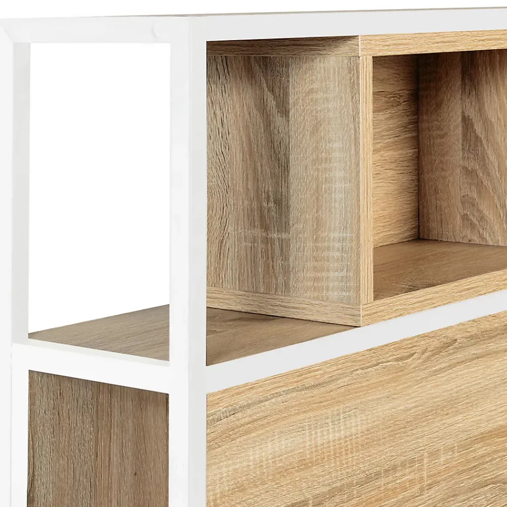 IDMarket Tête de lit sur pied DETROIT 145 cm bois et métal blanc design industriel* Tête De Lit