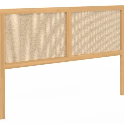 Tête de lit sur pied EDHEN 160 cm cannage et bois>IDMarket Outlet