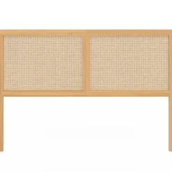 Tête de lit sur pied EDHEN 160 cm cannage et bois><noscript><img width=