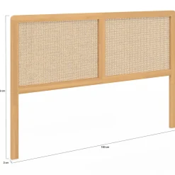 Tête de lit sur pied EDHEN 160 cm cannage et bois><noscript><img width=