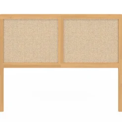 Tête de lit sur pied EDHEN 140 cm cannage et bois><noscript><img width=