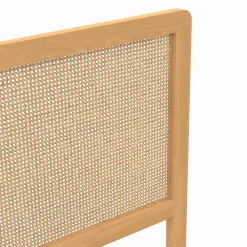 Tête de lit sur pied EDHEN 140 cm cannage et bois><noscript><img width=