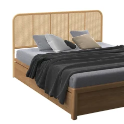 IDMarket Tête de lit sur pied FLORA 160 cm façon cannage* Tête De Lit