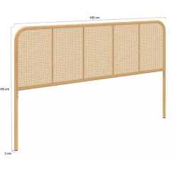 IDMarket Tête de lit sur pied FLORA 160 cm façon cannage* Tête De Lit