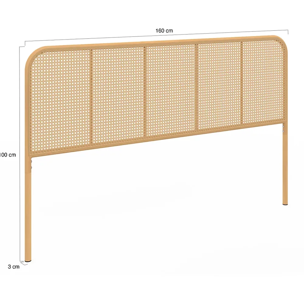 IDMarket Tête de lit sur pied FLORA 160 cm façon cannage* Tête De Lit