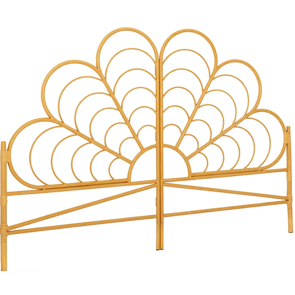 Tête de lit sur pied IVY 160 cm effet rotin en forme de fleur>IDMarket Best