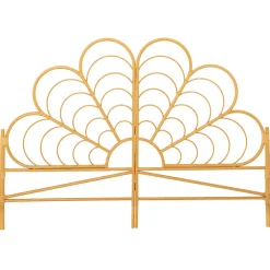 Tête de lit sur pied IVY 160 cm effet rotin en forme de fleur><noscript><img width=