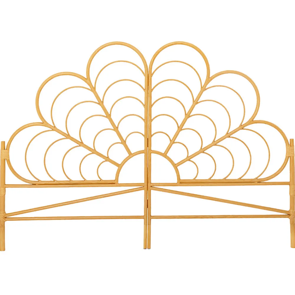 Tête de lit sur pied IVY 160 cm effet rotin en forme de fleur>IDMarket Best