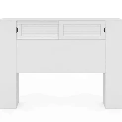 IDMarket Tête de lit sur pied SALEM 145 cm avec rangements fermés et niches blanc* Tête De Lit