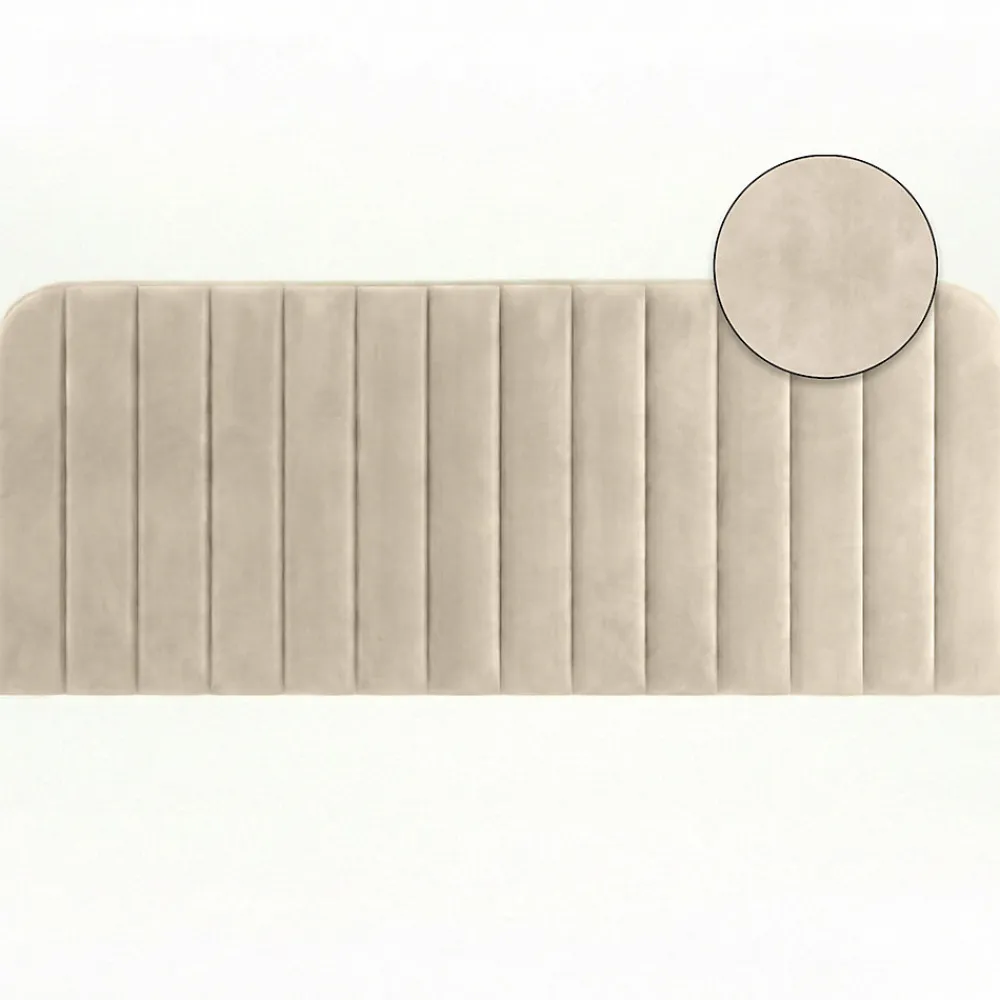 Tête de lit suspendue ALBA 160 cm en velours beige>IDMarket Online