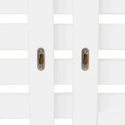 Tête de lit suspendue en lattes AVA 240 cm bois blanc et étagères façon hêtre><noscript><img width=