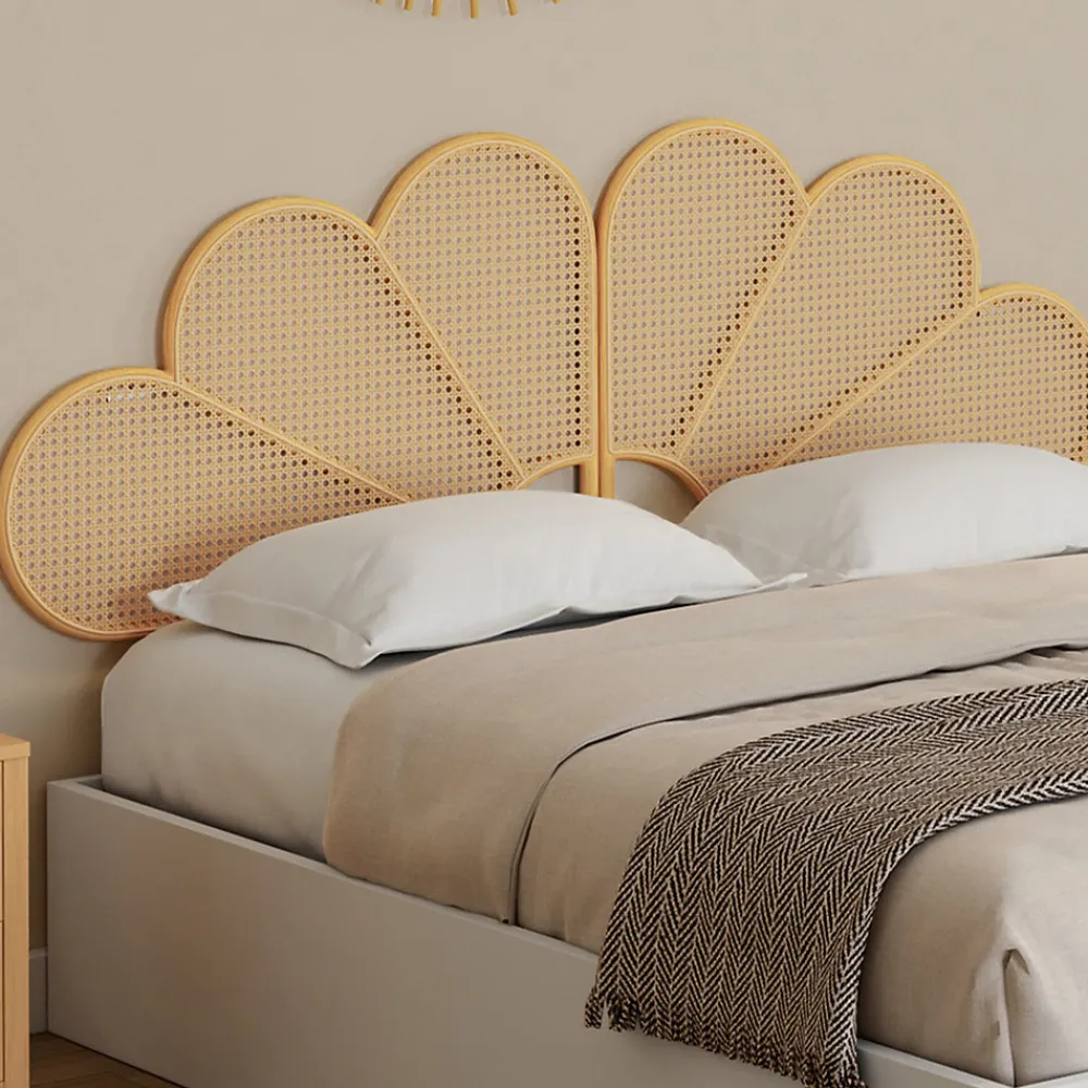 Tête de lit suspendue IVY 160 cm effet rotin et cannage en forme de fleur>IDMarket New