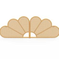 Tête de lit suspendue IVY 160 cm effet rotin et cannage en forme de fleur><noscript><img width=